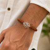 Handcrafted 925 silver Om Rudraksha bracelet with natural 6 mm Rudraksha beads