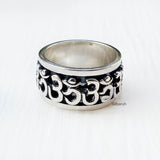 OM Spinner Silver Band Ring