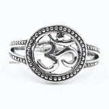 Om Circular Silver Ring