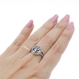 Om Circular Silver Ring