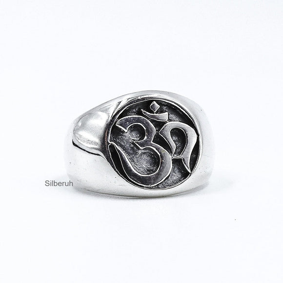 Om Ring in 925 Silver - IV - Rudra Centre