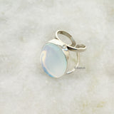 Opalite Adjustable Silver Ring