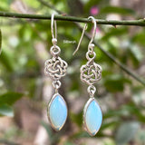 Opalite Celtic Knot Silver Earring