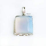 Sterling silver Opalite Greek style pendant close-up