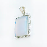 925 silver pendant with glowing Opalite stone