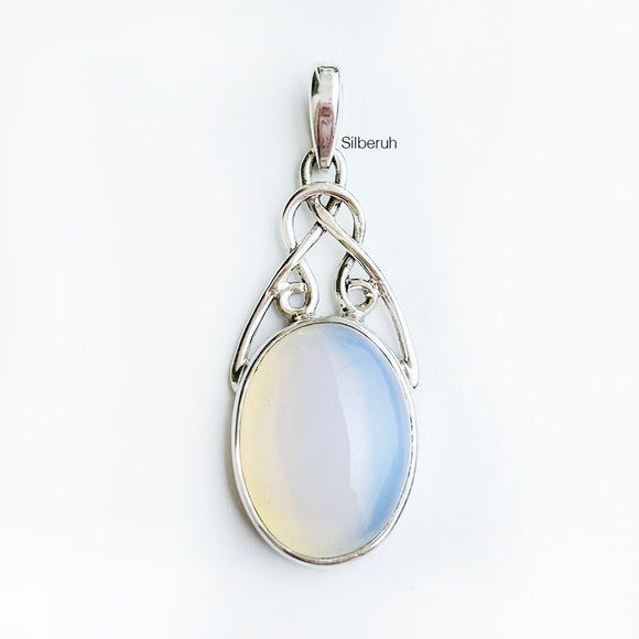 Opalite Knot Silver Pendant