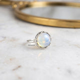 handcrafted opalite sterling silver ring for women