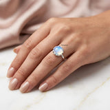 925 Opalite round silver knotted ring India