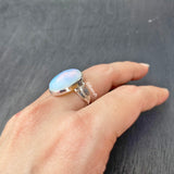 Opalite Leaf Silver Ring