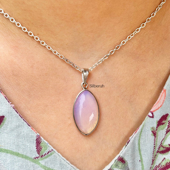 Opalite Marquise Silver Pendant