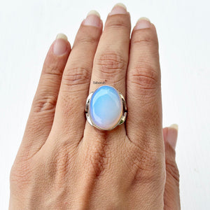 925 silver Opalite ring – spiritual growth gemstone jewelry