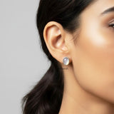 Opalite Oval Silver Stud