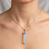 opalite pencil silver pendant minimalist jewellery