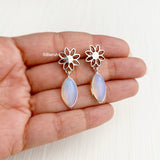 Opalite Phool Silver Earring