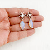 Opalite Phool Silver Earring