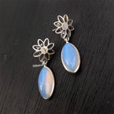 Opalite Phool Silver Earring