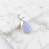 Elegant Opalite pendant in polished sterling silver