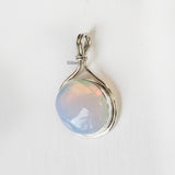 Opalite Silver Oval Pendant