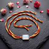 Handmade Silver Rakhi with Opalite Stone