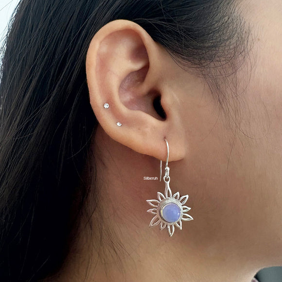 Opalite Sun 925 Silver Earring with sterling silver design