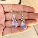 Opalite Triquetra Knot Silver Drop Earring