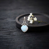 Opalite Triquetra Knot Silver Pendant