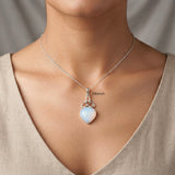 Opalite Triquetra Knot Silver Pendant