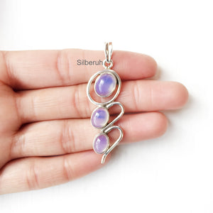 Opalite Wave Silver Pendant