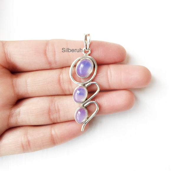 Opalite Wave Silver Pendant