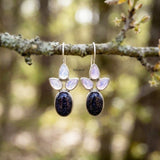 statement sterling silver opalite drop earrings women