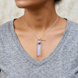 925 Silver Opalite and Iolite pencil pendant handcrafted in sterling silver
