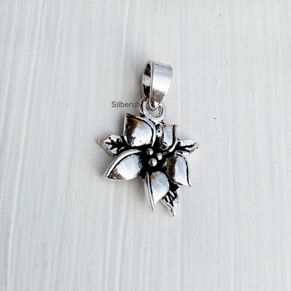Orchid Flower Silver Pendant