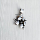 Orchid Flower Silver Pendant