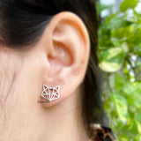 Origami Fox Silver Stud