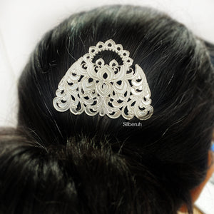 Ornamental Silver Hair Pin