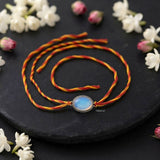 925 Silver Oval Opalite Rakhi for Brother