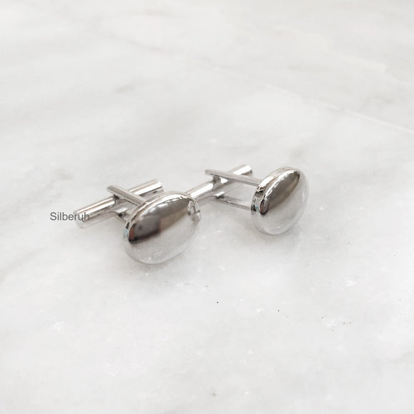 Oval Silver Cufflink