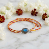 925 Sterling Silver Oval Labradorite Rakhi for Raksha Bandhan