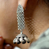 Paisley Tribal Silver Jhumka Earring