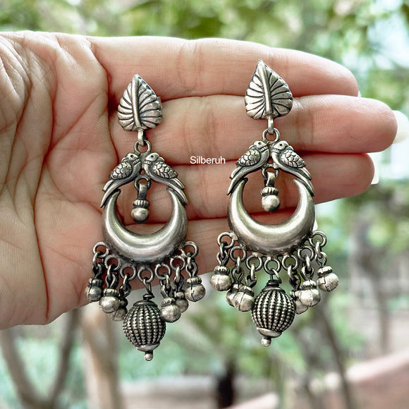 Parrot Chand Silver Earring