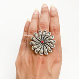 Parrot Red Agate Adjustable Silver Ring