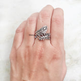 Peacock Feather Silver Ring