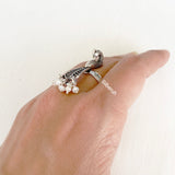Peacock Pearl Silver Adjustable Ring