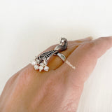 Peacock Pearl Silver Adjustable Ring