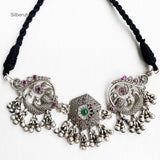 Peacock Silver Choker Necklace