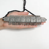 Peacock Silver Choker Necklace