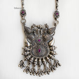 Peacock Tribal Silver Necklace