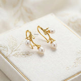pearl branch drop earrings 925 silver India