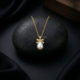 pearl bow necklace 925 silver India