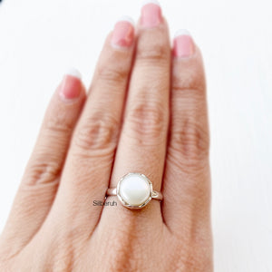 Pearl Knotted Silver Ring